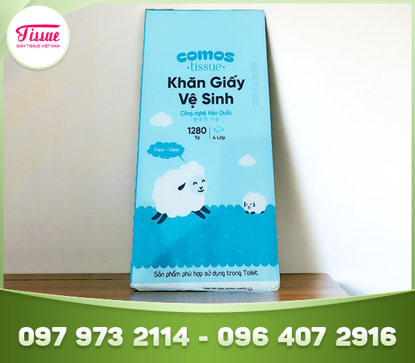 Khăn giấy vệ sinh COMOS 4 lớp thông minh 1280 tờ